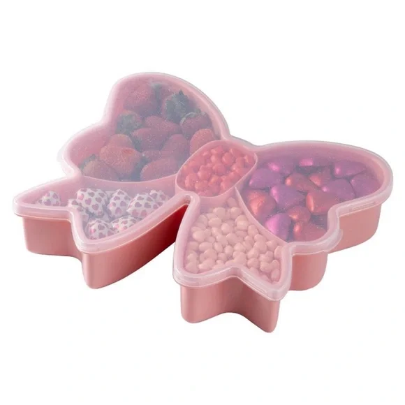 Large Sparkle Bow Snack Box Food Storage Container Valentine SHIP ASAP CWC Pink - Picture 5 of 11